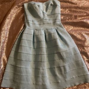 Strapless puff Tiffany blue dress Gianni bini